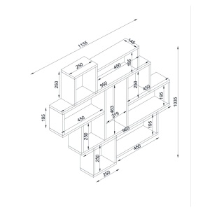 Etajera De Perete, Smart Display, UnicUtil, 115.5 x 14.5 x 103.5 cm, Crem, UUETA45 - Img 7