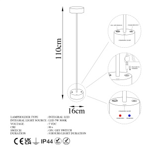 Lampadar, Blaze ridge, UnicUtil, Culoarea Alb - Img 7