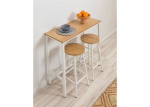 Masă de bar, Mola 100, UnicUtil, Alb, Lățime: 100 cm, Înălțime: 90 cm, Adâncime: 40 cm - Img 3