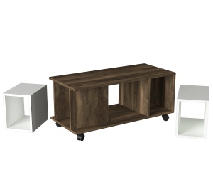 Masa de Cafea UnicUtil Luxury Edition cu Roti, 100 x 45 x 44 cm, Alb Maro - Img 5