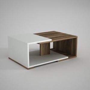 Masuta Cafea, UnicUtil, 81.8 x 35 x 50 cm, Alb si Maro - Img 5