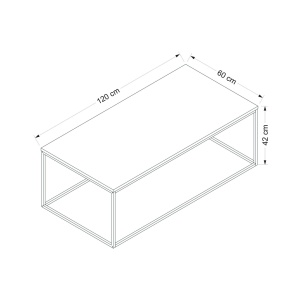 Măsuţă de cafea, Tiger Walnut, UnicUtil, Nuc, Lățime: 120 cm, Înălțime: 42 cm, Adâncime: 60 cm - Img 4