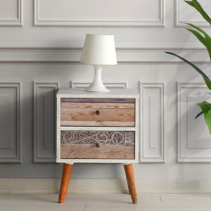 Noptiera, Modern Vintage, UnicUtil, 40 x 55 x 35 cm, Alb - Nuc - Img 3