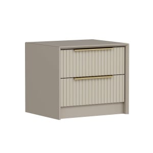 Noptiera, Polished Minimalist, UnicUtil, 53 x 45 x 45 cm, Alb -Crem - Img 1