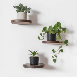 Raft decorativ de perete din lemn, Raf283 Design, UnicUtil, De lemn, Diametru: 12 cm, Înălțime: 1,9 (3 bucăți), 100% LEMN MASIV - Img 5