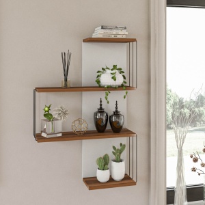 Rafturi perete, Classic Form, UnicUtil, 64 x 96 x 19 cm, Pin Alb - Img 1
