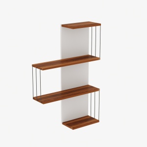 Rafturi perete, Classic Form, UnicUtil, 64 x 96 x 19 cm, Pin Alb - Img 6