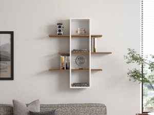 Rafturi perete, Elegant Build, UnicUtil, 96 x 101 x 19 cm, Nuc Alb - Img 4