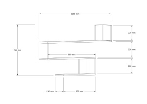 Rafturi perete, Elegant Space, UnicUtil, 120 x 71 x 20 cm, Gri - Img 4