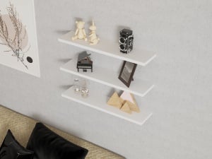 Rafturi perete, Refined Build, UnicUtil, 60 x 1 x 14 cm, Alb - Img 3
