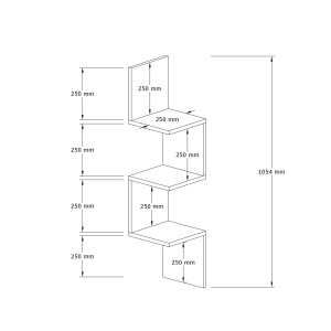 Rafturi perete, Simple Shelf, UnicUtil, 25 x 105 x 25 cm, Nuc - Img 3