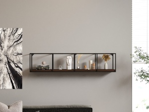 Rafturi perete, Solid Edge, UnicUtil, 120 x 30 x 30 cm, Nuc Negru - Img 5