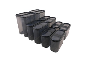 Set 12 recipiente alimentare , UnicUtil, Stylish Lightweight, Antracit - Img 3