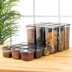 Set 18 recipiente alimentare , UnicUtil, Modern Versatile, Antracit - Img 1
