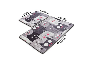 Set covorase baie 2 piese, Classic Style, UnicUtil, Gri, Multicolor - Img 3