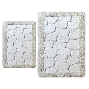Set covorase baie 2 piese, Premium Feel, UnicUtil, Ecru, Multicolor - Img 2