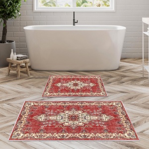 Set covorase baie 2 piese, Sophisticated Texture, UnicUtil, Multicolor - Img 1