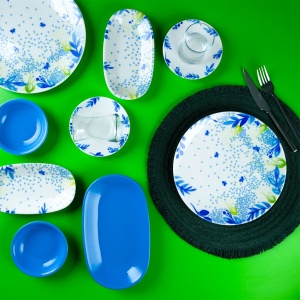 Set Farfurii (19 Bucati), Wave vine, UnicUtil, Culoarea Multicolor - Img 2