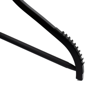 Umeraș din lemn, cu margini de cauciuc anti-alunecare, bara pentru pantaloni si design modern, Negru, 1 bucata - Img 4