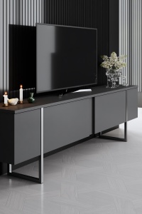 Unitate TV, Luxe Anthracite, UnicUtil, Antracit-Argint, Lățime: 180 cm, Adâncime: 30 cm, Înălțime: 50 cm - Img 3