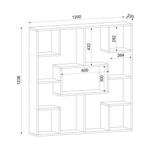 Biblioteca, Creative Structure, UnicUtil, 120 x 22 x 123.6 cm, Alb, UUBIB42 - Img 7