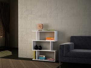 Biblioteca, Frame Harmony, UnicUtil, 80 x 22 x 95.7 cm, Alb, UUBIB16 - Img 5