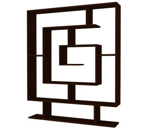 Biblioteca, Geo Labyrinth, UnicUtil, 124.8 x 22 x 149.4 cm, Wenge, UUBIB19 - Img 5