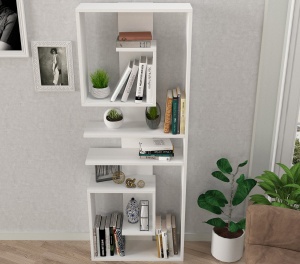 Biblioteca, Geometric Charm, UnicUtil, 60 x 19.6 x 161.8 cm, Alb, UUBIB40 - Img 4