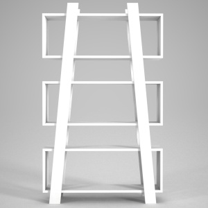 Bibliotecă, Ladder Frame, UnicUtil, 90 x 22 x 150 cm, Alb, UUBIIB13 - Img 4