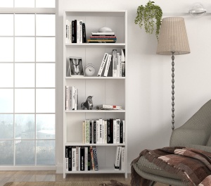 Biblioteca, Slim Vogue, UnicUtil, 60.6 x 19.5 x 160 cm, Alb