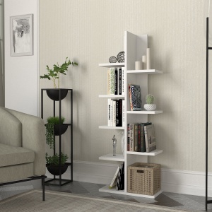 Biblioteca, Vertical Grace, UnicUtil, 45 x 21,4 x 112,8 cm, Alb, UUBIB17 - Img 2