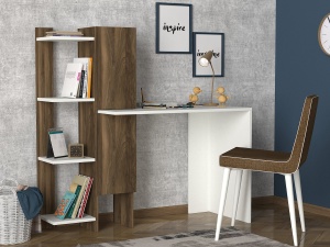 Birou, Elegant Space, UnicUtil, 116.7 x 45 x 120 cm, Alb si Maro - Img 7