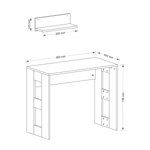 Birou, Minimal Space, UnicUtil, 90 x 45 x 73.8 cm, Alb, UUDESK30 - Img 6