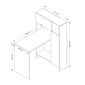 Birou, Power Style, UnicUtil, 90 x 72.1 x 120 cm, Alb si Maro - Img 9