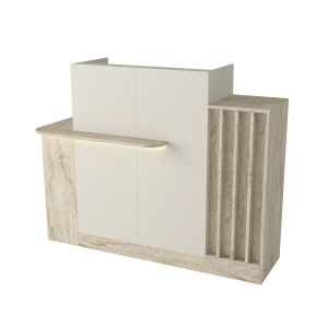 Birou receptie, Sayanora Front Desk, UnicUtil, Travertin Crem, 150 cm - Img 8