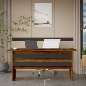 Birou UnicUtil Nuc - Gri Antracit cu benzi orizontale pe frontal 180 x 60 x 73.8 cm - Img 2