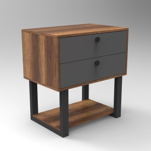 Comoda cu sertare UnicUtil Nuc - Gri Antracit 80 x 52 x 85 cm