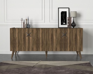 Comodă televizor, Luxe Touch, UnicUtil, 183.6 x 47 x 78 cm, Maro