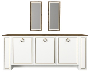 Comodă televizor, Royal Reflection, UnicUtil, 180 x 45 x 146 cm, Alb-Auriu, UUCOM06 - Img 5