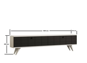 Comoda TV, Alberi Anthracite, UnicUtil, Antracit-Alb, Lățime: 160 cm, Înălțime: 35 cm, Adâncime: 25 cm - Img 4