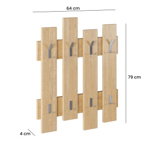 Cuier Elegant, Rustic Charm, UnicUtil, 64 x 79 x 4 cm, Stejar - Img 6