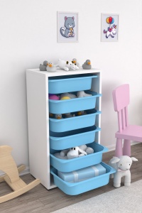 Dulap multifunctional, Grove storm, UnicUtil, Culoarea Alb Albastru - Img 1