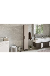 Dulap multifuncțional îngust pentru baie și bucătărie, 29.5x29.5x183.6 cm, Maro-Crem-Antracit, UnicUtil - Img 4