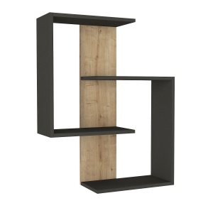 Etajeră de Perete, Nonconformist Shape, UnicUtil, 72 x 22 x 90 cm, Bardolino-Antracit, UUETA39 - Img 4