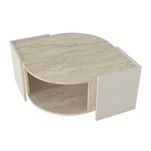 Masă de Cafea, Stone Harmony, UnicUtil, 75 x 75 x 40 cm, Crem - Img 7