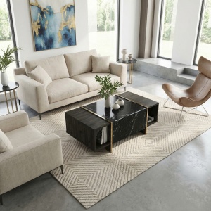 Masa de cafea UnicUtil Luxury Editon, 104 x 60 x 37 cm, Negru - Img 6