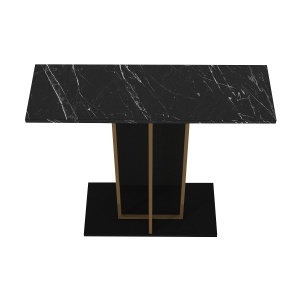 Masă decorativă Brandy din pal melaminat finisaj Black Marble – rafinament pentru decor contemporan, 90 x 29.6 x 76.8 cm - Img 6