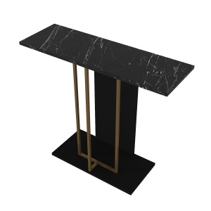 Masă decorativă Brandy din pal melaminat finisaj Black Marble – rafinament pentru decor contemporan, 90 x 29.6 x 76.8 cm - Img 9
