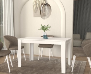Masă dining living și bucătărie, Darlen, UnicUtil, Alb, 125 cm - Img 3