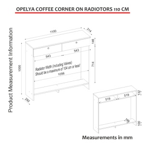 Mască radiator, Opelya Coffee Corner, UnicUtil, Alb, 110 cm - Img 2